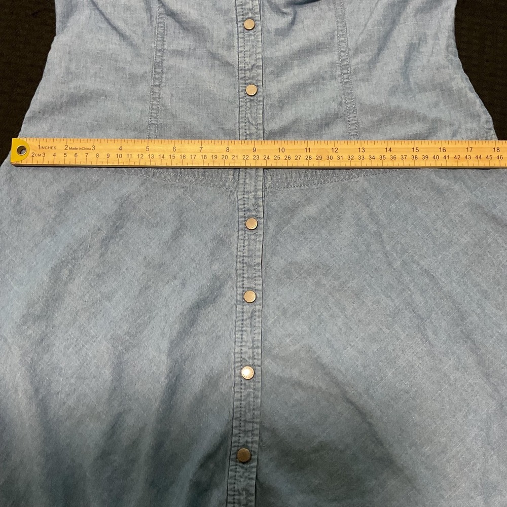 Tommy Hilfiger Dress Womens 12 Blue Chambray Button Front A-Line Sundress Summer - Picture 5 of 7